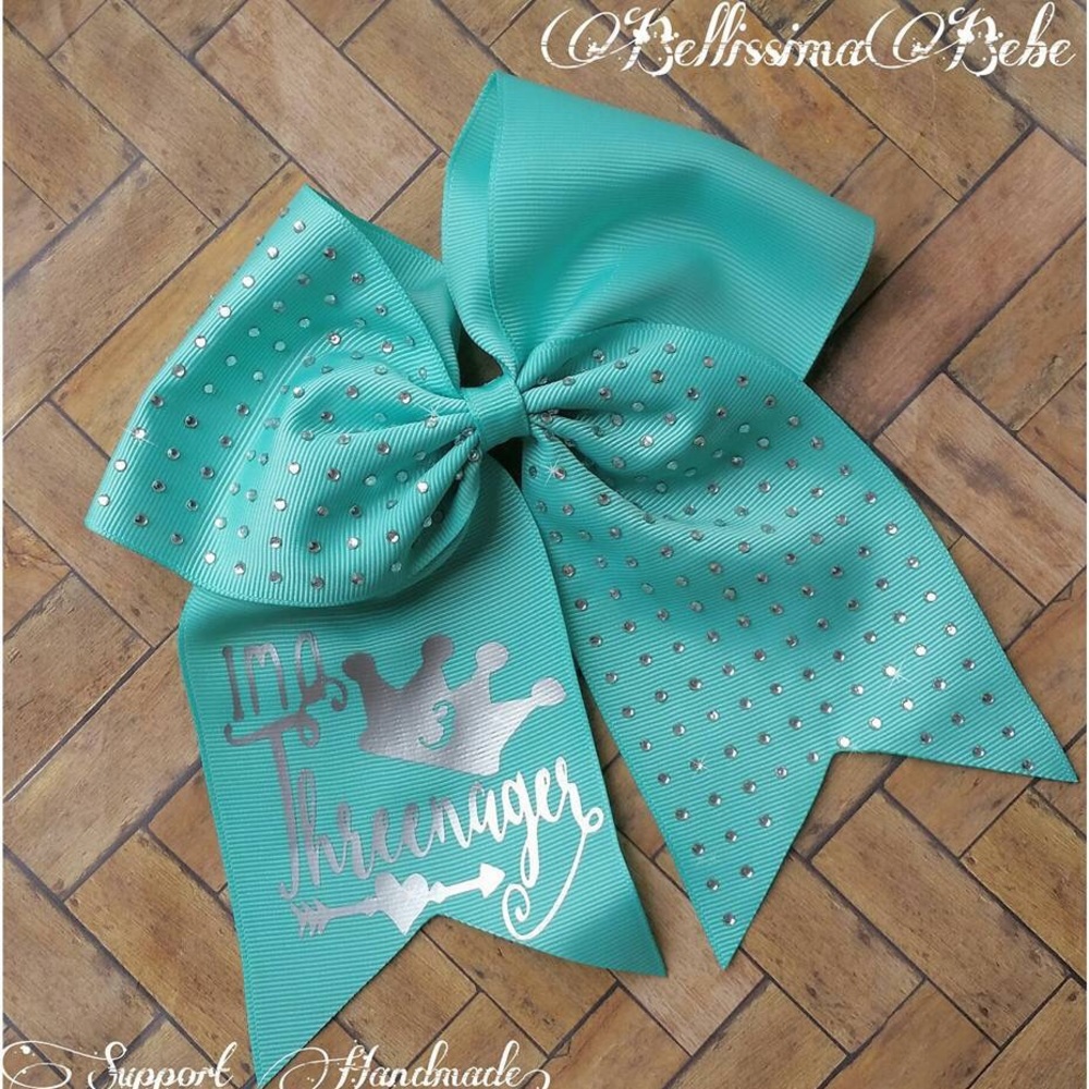 Threenager Cheer Bow Rhinestone NEW